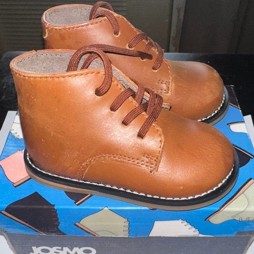 Josmo Toddler Brown Lace-Up Ankle Boots (Walking Shoes)